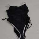 Viottiset Women's Ruched Drawstring One Piece Swimsuit Tummy Control High Cut Bathing Suit S