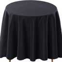 Surmente Black Tablecloth for Round Tables, 120-inch Round Table Cloths for Weddings, Banquets, or Restaurants