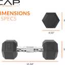 CAP Barbell Coated Hex Dumbbell Weight - Single | 10-120 lbs | Multiple Options