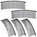 Hicarer 5 Pcs Black Metal Wire Hair Combs, 30 Teeth Wire Twist Bridal Wedding Veil Combs