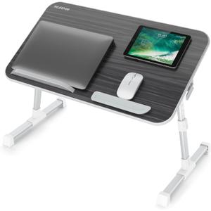 Laptop Bed Tray Table, Nearpow (Larger Size) Adjustable Laptop Bed Stand, Portable Standing Table with Foldable Legs, Foldable Lap Tablet Table for Sofa Couch Floor - Large Size (Black)