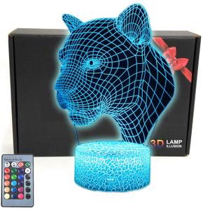TriPro Panther Animals 3D Illusion Decor Night Light Room Table Lamp