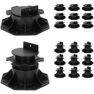 12 Pack Adjustable Deck Support Pedestal, Deck Support Pedestals Adjustable Height from 2-3/8" to 5-1/2"