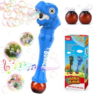 Bubble Wand Toys for 3 4 5 6 7 8 Years Old Boys: Bubbles Machine Bubble Blower for Toddlers 1-3 Outdoor Toys for Toddlers Age 1-3 Dinosaur Toy for Kids 3-5 Gift for 3-8 Years Old Boys, Blue