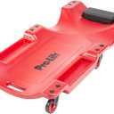 Pro Lift Mechanic Plastic Creeper 40 Inch - Blow Molded Ergonomic HDPE Body with Padded Headrest & Dual Tool Trays - 350 Lbs Capacity Red