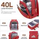 UKEIN Luggage Sets 3 Piece, Carry On Luggage 20In With Spinner Wheels,PC Hardside Suitcase Set with TSA Lock,Durable Carry On Suitcase With Travel Backpack for Men (Red, 3 piece set (20inch)