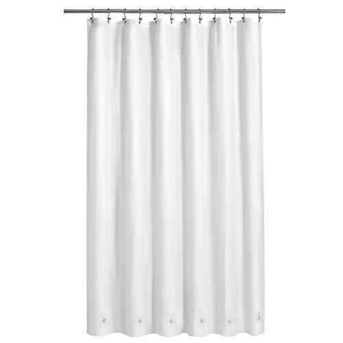 Barossa Design White Shower Curtain Liner with 6 Magnets - Waterproof PEVA Shower Liner for Bath Tub, 72" x 72" Standard Size, PVC Free & Metal Grommets - White, 72x72