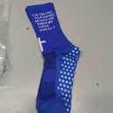 Geyoga 4 Pairs Grip Cross Soccer Socks Anti-slip Grips Sports Sock with Faith Bible for Baseball Football Basketball Gym, One Size