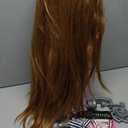 28" Mannequin Head Human Hair - 80% Real Hair Mannequin Head, Cosmetology Manikin Doll Head for Hair Styling, Hairdressing Training Head for Braiding Practice Curling with Table Clamp Styling Set (Brown)