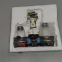 Decorative Spice Dispenser Shaker Holder - Salt And Pepper Dispenser Resin Cook Statue Salt & Pepper Shakers with Grape Accent Jars - with Glass Spice Jars