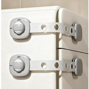 Door Locks for Kids Safety Child Safety Cabinet Drawer Door Refrigerator Lock Latches Adjustable Strap,3M Adhesive No Screws & Magnets Multi-Purpose for Furniture Kitchen Ovens Toilet Seats. (2 Pack)