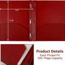 12-Pack Plastic Folders with Pockets and Prongs,2-Pocket Folders with 3 Fasteners, Poly Folders Holds 8-1/2" x 11" Paper for School/Office/Home (Red)