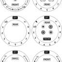 3-Pack MANWU 6 Stove dials Sticker for Burner cooktop hob Cooker top Oven Replacement Adhesive knob Symbols (Black Print ON Clear for Silver, White or Light Coloured Cooker Tops)