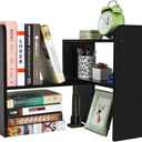 PAG Desk Organizer Desktop Shelf Adjustable Countertop Bookshelf Small Table Shelves Book Organizer Office Organization for Desk, Black