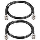 BNC Cable - 3FT 2PCS RG58 50 ohm Male to Male Coax Cables Low Loss BNC Extension Coaxial Cable with for Antennas, RF Radios, Modems, Oscilloscopes, Spectrum, etc (Black)