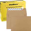 ValBox 5x7 Envelopes for Invitation 100 Qty A7 Envelopes Self Seal Brown, Kraft Paper Envelope for 5x7 Cards, Weddings, Baby Shower, Stationery, Office, 5.25 x 7.25 Inches