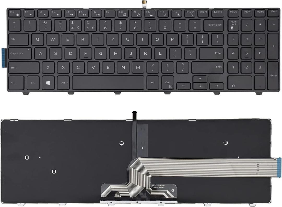 New Laptop Notebook Replacement Keyboard with Backlit Compatible with Dell Inspiron 15 3000 3541 3542 5547 Black US Layout New Laptop Notebook Replacement Keyboard with Backlit Compatible with Dell Inspiron 15 3000 3541 3542 5547 Black US Layout
