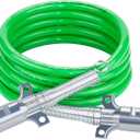 7 Way ABS Trailer Cord, 15FT Straight 7 Way ABS Coiled, Heavy Duty Electric Power Cable, Trailer Cord Power Wire for Semi Trucks Tractors Trailors - Green Line