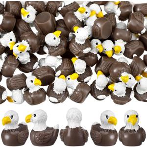 50 Pcs Eagle Duck Figurine Mini Patriotic Resin Ducks Bald Eagle Patterns Tiny Animals Figurines 250th Anniversary Sculpture Ornament for Home Office Desk Bathroom Kitchen