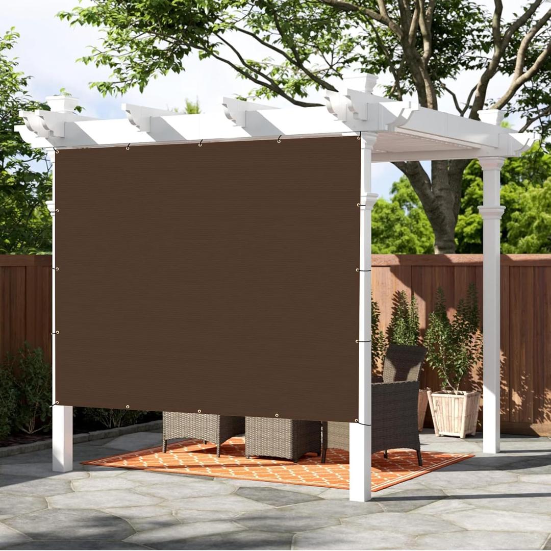 SUNNY GUARD Shade Cloth 10x10 FT Sun Screen Fabric Cover Tarp with Grommets for Pergola Backyard Garden, Brown