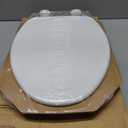 CHURCH Toilet Seat, Easy Clean Hinges Release for Deep Cleans, Durable Enameled Wood Seat, Elongated, White