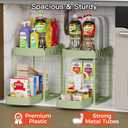 Ukeetap 2 Pack Multi-Purpose Pull-Out Storage Organizers, Under Sink Organizers and Storage for Bathroom & Kitchen, Under Cabinet Organizers and storage, 12.8 Inch, Green