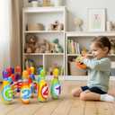 Kids Bowling Toy Set 2-5, Toddler Indoor Outdoor Activity Play Game Toys for 2 3 4 Year Old Boy Girl, Soft 10 Foam Bowling Pins & 2 Balls, Educational Children Birthday Party Gifts Ages 1-3 2-4 3-5