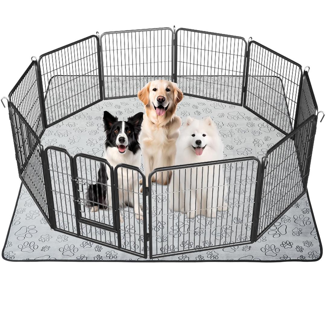 Qeils Reusable Puppy Pads, Washable Pee Pads for Dogs, Waterproof Non Slip Wee Wee pad, Absorbent and Leakproof Training Mats for Potty, Crate, Playpen, Bed, Sofa, 72"x 72"