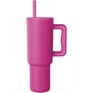 Simple Modern 40 oz Tumbler with Handle and Straw Lid | Leak-Proof Insulated Stainless Steel Water Bottle Travel Mug Cupholder Use | Gifts for Women Men Him Her | Trek Signature | Zinnia