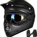 ILM Youth Kids ATV Motocross Helmet Goggles Sports Gloves Dirt Bike Motorcycle Off Road DOT Approved B07 (Youth-S, Matte Black)