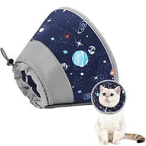 Cat Cone Collar Soft to Stop Licking, Adjustable, Foldable Lightweight Kitten Cones After Surgery Recovery for Cats & Kittens, Cat Cone Alternative (Star, S)