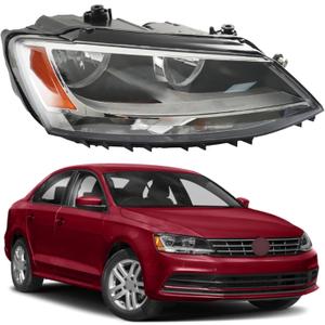 LABLT Passenger Side Headlight Assembly Replacement for Jetta 2011-2018 Halogen Model Right Side Headlamps Replacement for VW2503146