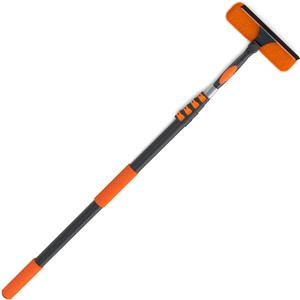 26FT Window Squeegee with Extension Pole, 2-in-1 Squeegee for Window Cleaning, Professional Cleaning Kit for Home with 20FT Telescoping Pole for Outdoor Indoor Use