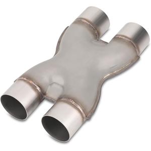Vurkcy 2.5 inch Exhaust X Pipe, 2.5" Inlet 2.5" Outlet 10" Overall Length,Stainless Steel Universal 2 1/2 Inch Crossover X Tail Pipe, Weld-on, Silvery