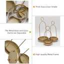3 Pack Metal Candle Holders with Glass Dome, 5.5" & 4.7" & 3.9" Wide Gold Candlestick Holders Set, Versatile Hurricane Lanterns Candleholders for Pillar Candle, Decorative Glass Display Dome Stands