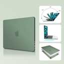 EooCoo Compatible with MacBook Air 13 inch Case M5 2026-2022 M4 M3 M2 Model A3449 A3240 A3113 A2681, Mac Air 13.6 inch Hard Shell & Keyboard Cover & Screen Film & Type-C, Matte Midnight Green