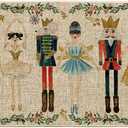 Artoid Mode Watercolor Nutcrackers Merry Christmas Doormat, Winter Home Decor Low-Profile Door Mat Floor Mat 17x47 Inch (Beige)