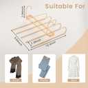 Pants Hangers Space Saving,Closet Hangers 5 Layers 2 Uses Multi Functional Pants Rack,Metal Heavy Duty Wardrobe Organizer Racks for Clothes Trousers Scarves Ties (2Pack Gold)