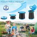 XXL Portable Toilet - 19.7"H Adjustable Foldable Camping Toilet, Luggable Loo with Lid, Strap,Toilet Bag for Camping, Hiking, Travel and Car
