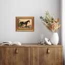 Gold Framed Wall Art Vintage Horse and Dog Canvas Art Farmhouse Animals Picture Wall Decor Antique Prints Rustic Paintings Country Artwork for Bedroom Bathroom Living Room 8x10 Inch
