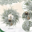 Civaner 12 Pcs Small Christmas Wreath Real Touch 10 Inch Christmas Kitchen Cabinet Wreaths with Bell Mini Wreaths Rustic Farmhouse Decoration for Xmas Front Door Window Home Table Pillar Decor