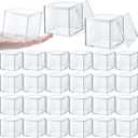 Yulejo Clear Acrylic Box with Lid Plastic Square Cube Display for Storage Stackable Container Pill Candy Jewelry Gift Card Party Favors 2.9 x Inch (24 Pieces)