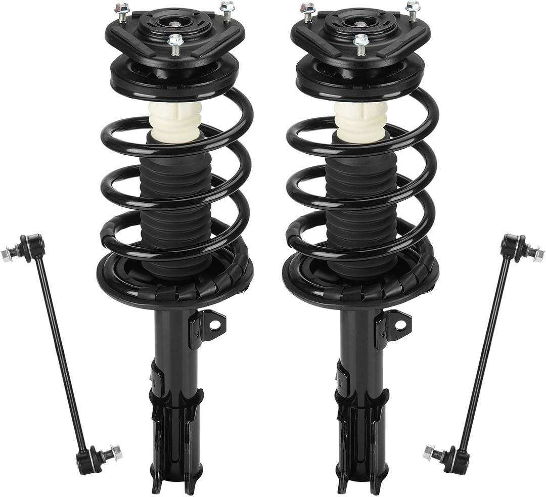 Front Struts Assembly & Sway Bar Links for 2003 2004 2005 2006 2007 2008 Toyota Corolla, Shock Absorber w/Coil Spring Replace 172115 172114 4PCS