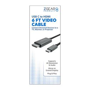ZGear USB C to HDMI Video Cable, 6 ft