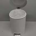 simplehuman 4.5 Liter Bathroom Trash Can, White Steel
