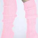 Milumia Women's Ribbed Knit Leg Warmers Y2K 80s Boot Long Socks (Pink)