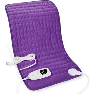 Heating Pad-Electric Heating Pads for Back, Neck, Abdomen, Moist Heated Pad for Shoulder, Knee, Hot Pad for Arms and Legs, Dry&Moist Heat & Auto Shut Off (Purple, 12''×24'')