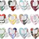 FuWeave 24 Pcs Christian Gift for Mother Faith Pocket Prayer Quilts with Wooden Cross Sympathy Spiritual Encouragement Heart Panel for Patient Religious Bible Church Scripture Recovery (Retro)