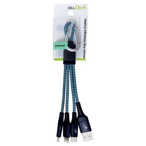 CELLCandy® 4-in-1 Charge Cable - Light Blue/Black