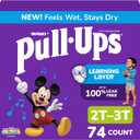 Pull-Ups Boys' Potty Training Pants, Size 2T-3T Training Underwear (16-34 lbs), 74 Count